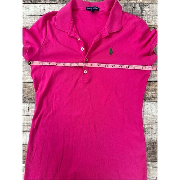 💖Vintage Y2k Ralph Lauren Hot Pink Swim Summer Cover Up Mini Shirt Dress Size S - Picture 3 of 5